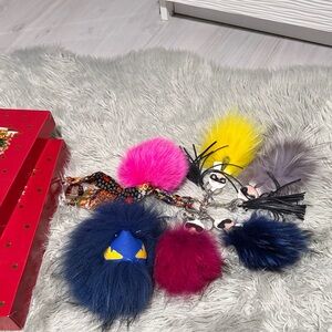 Vibrant Pom Pom Keychain Collection